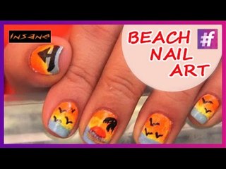 Beach Nail Art on Short Nails | Nail Art Tutorial