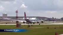 Cargolux 747-8 freighter (CLX789) delivery- crazy take off and wings swing-bye !