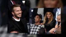 Beyoncé y Jay-Z miran partido de futbol con David Beckham