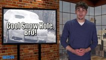 Snow Hole Scares Fellow Drivers