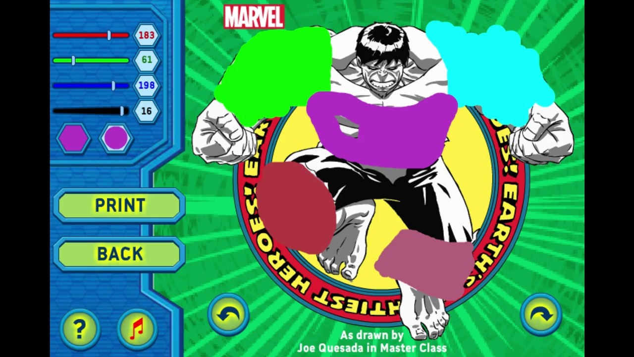 Marvel - Draw Your Hero Let's Play / PlayThrough / WalkThrough Part  - Drawing My Own Version Of The Hulk SuperHero