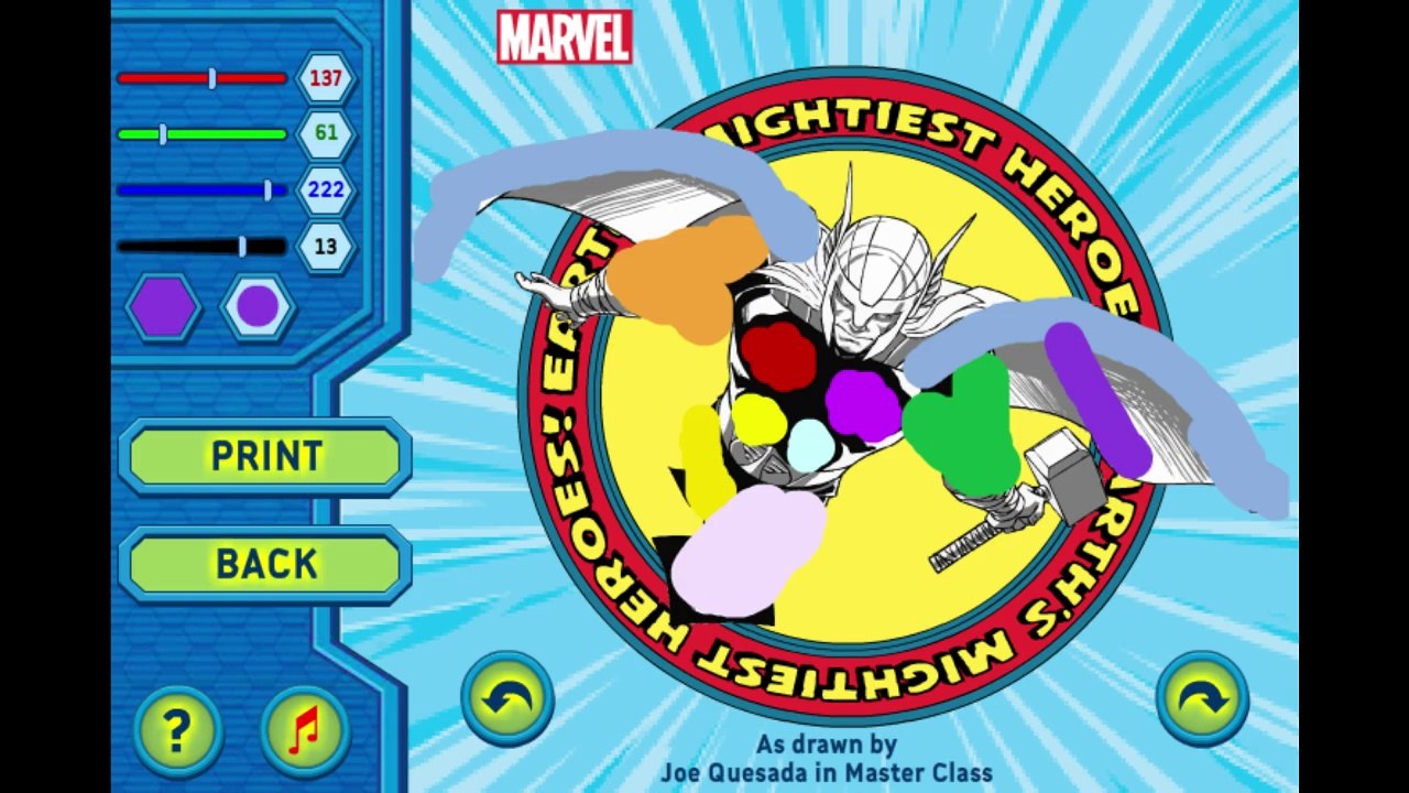 Marvel - Draw Your Hero Let's Play / PlayThrough / WalkThrough Part  - Drawing My Own Version Of Thor