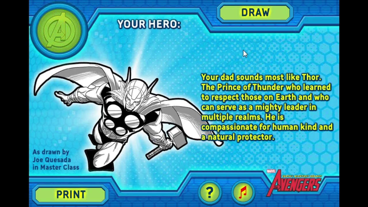Marvel - Draw Your Hero Let's Play / PlayThrough / WalkThrough Part  - Drawing My Own Version Of Thor