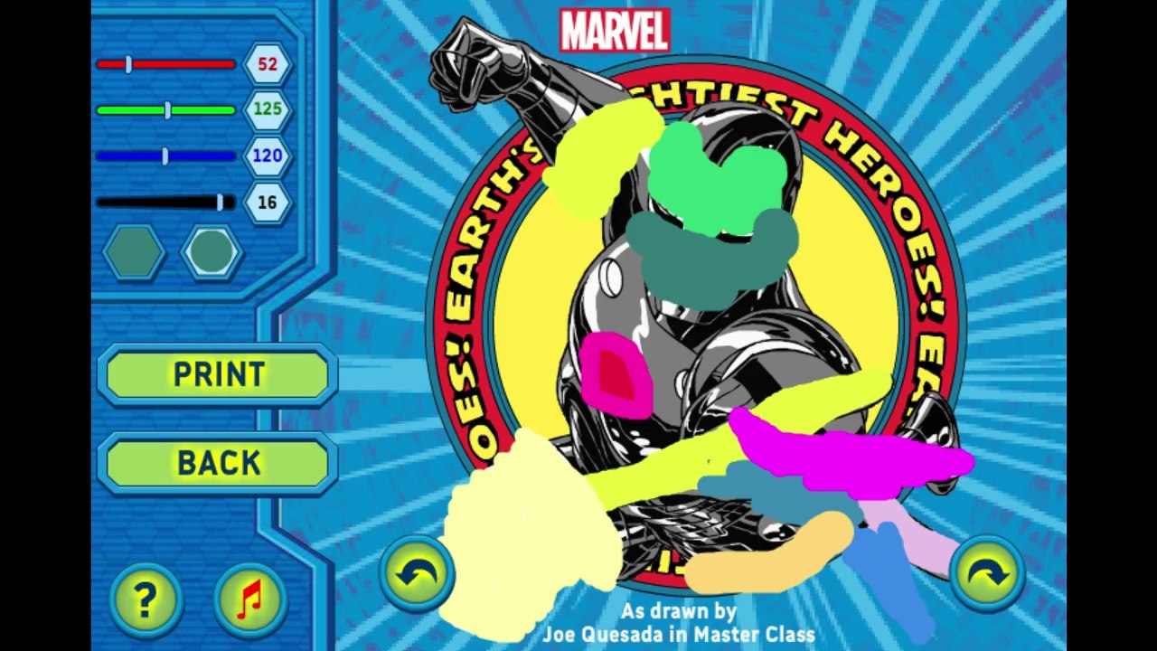 Marvel - Draw Your Hero Let's Play / PlayThrough / WalkThrough Part  - Drawing My Own Version Of Iron Man