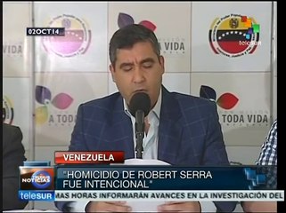 Homicidio de Robert Serra fue intencional: Rodríguez Torres