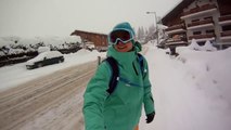 snowboarding goes faster then taking the bus )