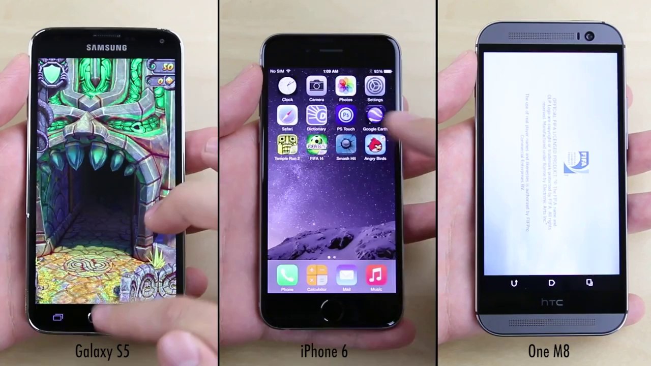 iPhone 6 VS. Galaxy S5 VS. HTC One M8 In Speed Test