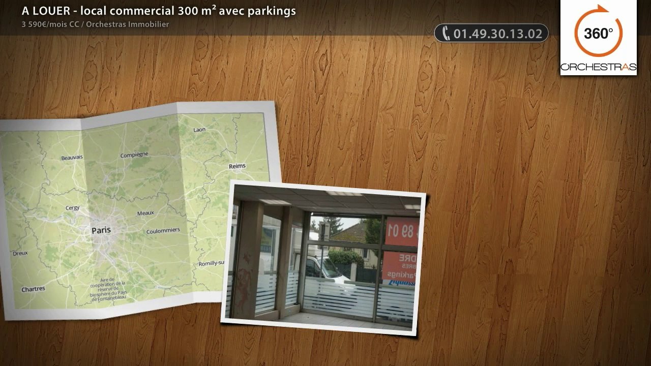 A LOUER - local commercial 300 m² avec parkings
