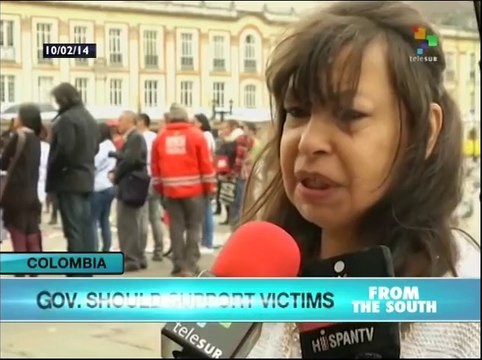 Third Group of Colombian war victims give press confernece in Havana