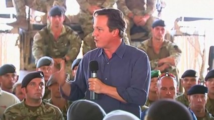Cameron meets with troops, new government on unannounced Afghanistan visit