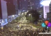 Drone Captures Hong Kong Midnight Standoff