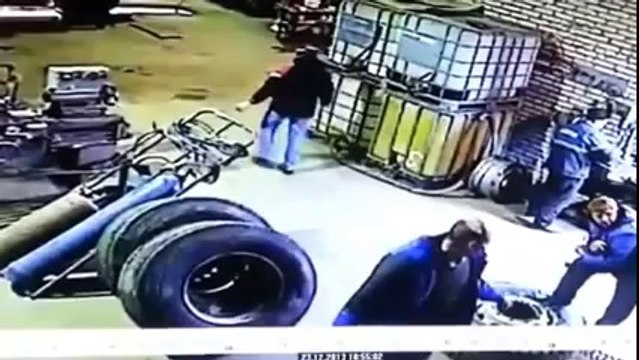 Massive Explosion Sends Guy Flying Through the Air