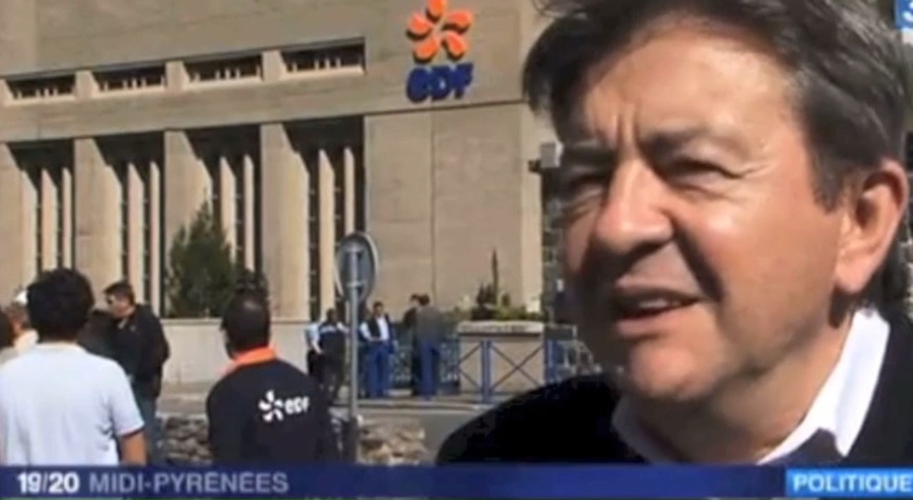 J-L Mélenchon à la centrale de Pragnères