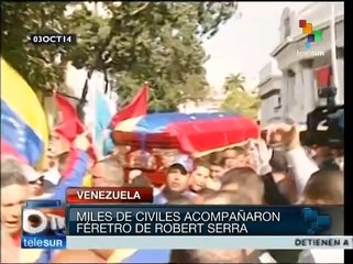 Miles de venezolanos acompañan féretro del diputado Robert Serra