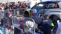 Jari Matti Latvala arrive au parc technique de Colmar - rallye de France Alsace 2014