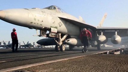 U.S. Navy release video of new aircraft strikes against Islamic State