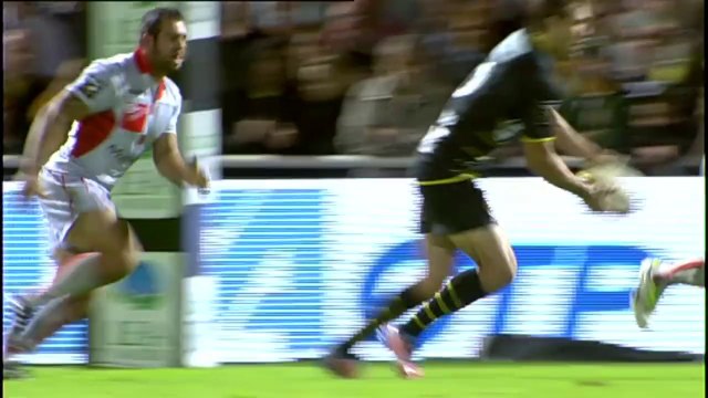 TOP14 - La Rochelle-Lyon: Essai Kini Murimurivalu (LAR) - J8 - Saison 2014/2015