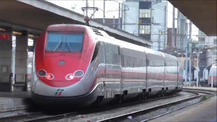 ETR500 Frecciarossa : Départ de la gare de Turin Porta Nuova pour Roma Termini