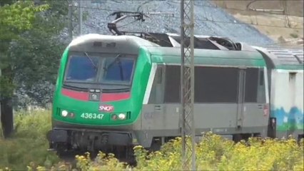 BB36000 : La 436347 au dessus de la ville de Modane en Maurienne