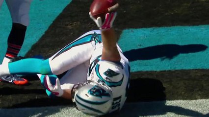 Newton throws touchdown pass to Olsen