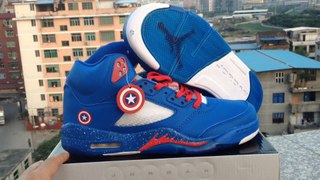 * sportsytb.cn * Air Jordan 5 Marvel Captain America Custom