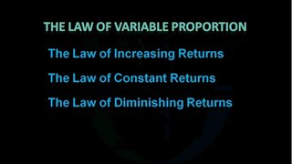 Law of Variable Proportion  PART – 1