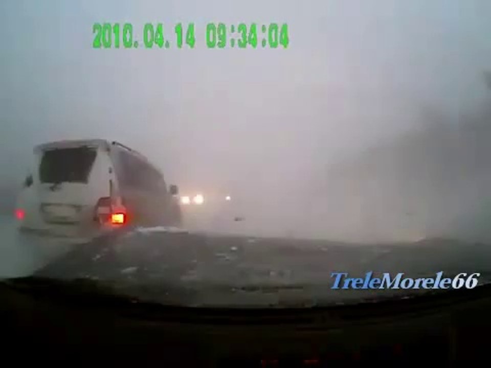 Terrible accident on the snowy road