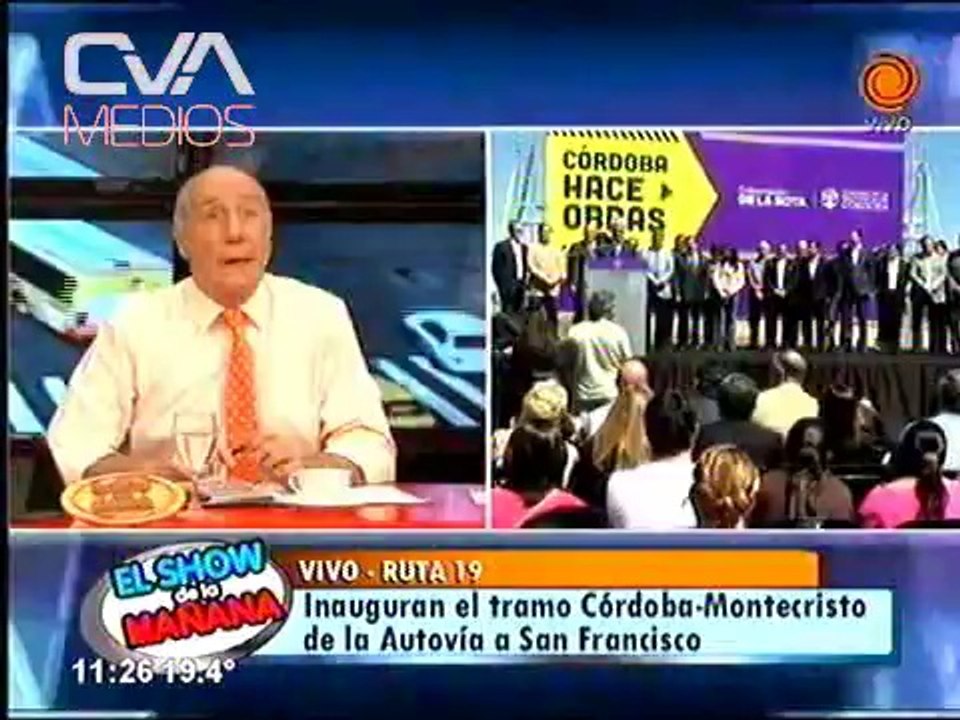 Canal 12 - El Show de la Mañana - De la Sota 06/10/2014