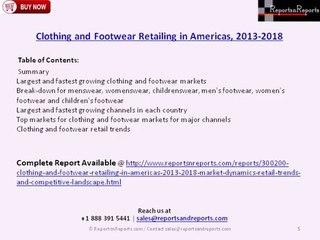 Clothing and Footwear Retailing in Americas, 2013-2018