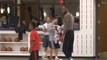 LeBron James' 10-year-old son hits one-handed half court shot during cavs practice!