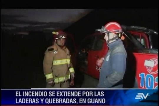 Incendio forestal en Guano