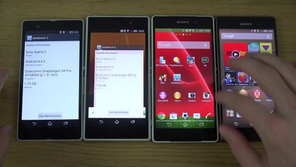 Sony Xperia Z3 vs. Sony Xperia Z2 vs. Sony Xperia Z1 vs. Sony Xperia Z - Benchmark Speed Test