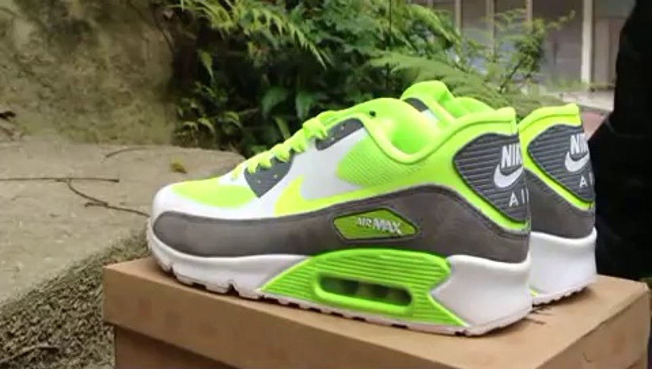 Nike Air Max 90 Hyperfuse Grey Green Fluorescent Mens Shoes www.sports3y.ru