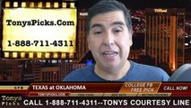 Oklahoma Sooners vs. Texas Longhorns Free Pick Prediction NCAA College Football Odds Preview 10-11-2014