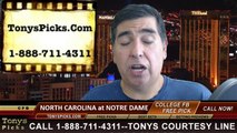 Notre Dame Fighting Irish vs. North Carolina Tar Heels Free Pick Prediction NCAA College Football Odds Preview 10-11-2014