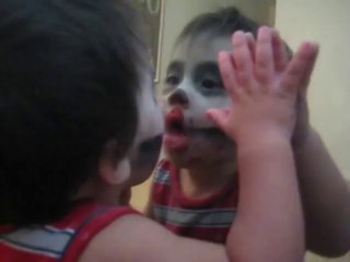 Baby Scared Himself in the Mirror    hahaha So Cute 2014