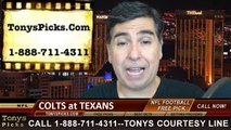 Houston Texans vs. Indianapolis Colts FreePick Prediction NFL Pro Football Odds Preview 10-9-2014