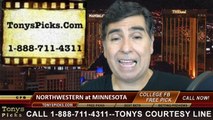 Minnesota Golden Gophers vs. Northwestern Wildcats Free Pick Prediction NCAA College Football Odds Preview 10-11-2014