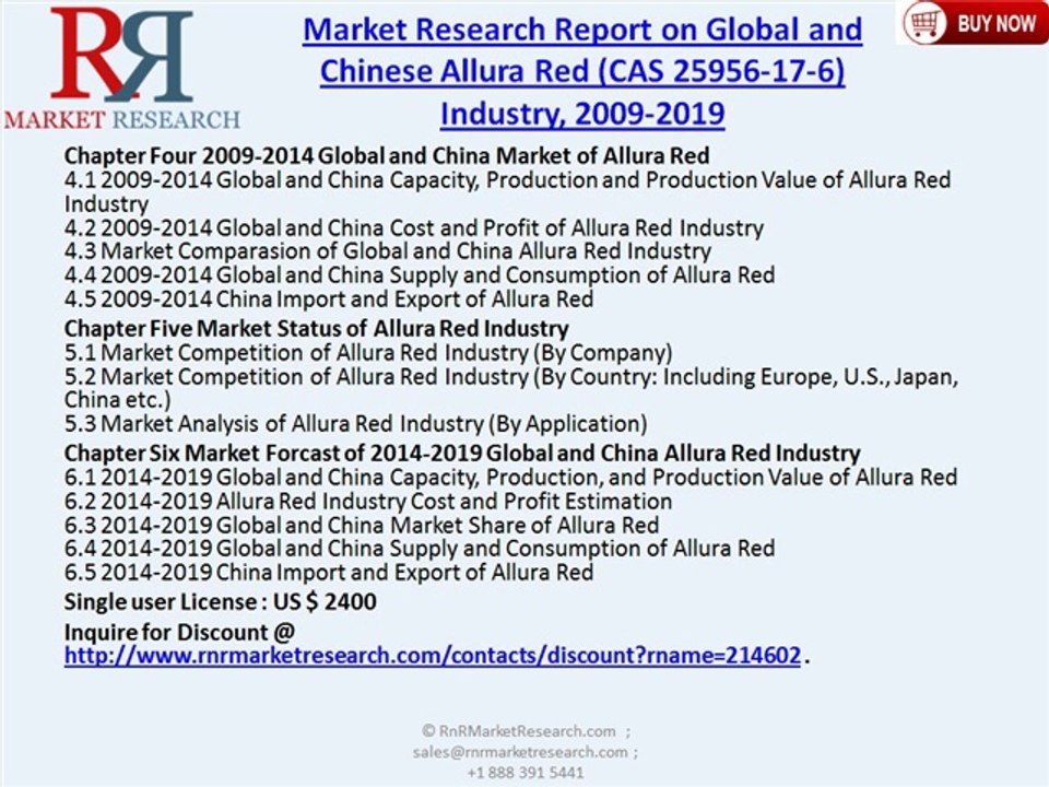 Global and Chinese Allura Red Industry (CAS 25956-17-6) 2019
