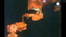Space walk debut for ISS astronauts