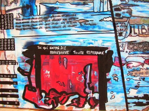 L'exposition des artistes in , festival d'art contemporain de Saint Florent sur Auzonnet