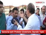 Bursa'da Işid'ı Protesto Gösterisine, Bayraklı Tepki
