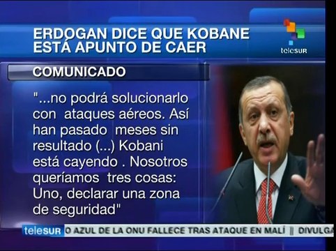 Niega Turquía ayuda a Siria para atacar a DAESH en Kobane