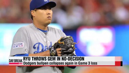 No-decision for Ryu in Dodgers' 3-1 Game 3 loss