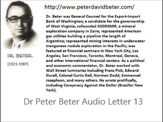 Dr Peter Beter Audio Letter 13 - June 26, 1976 - Conspiracy For Economic Destruction; Conspiracy for Political Destruction; Conspiracy to Achieve Destruction of Human Lives