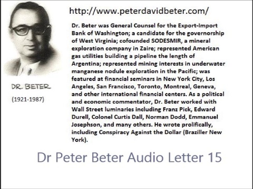 Dr Peter Beter Audio Letter 15 -  August 2, 1976 -  The Rockefeller Sellout of America to the Soviet Union; The Soviet strategy for Surprise Naval Attack in Nuclear War I; The Soviet Underwater Missiles