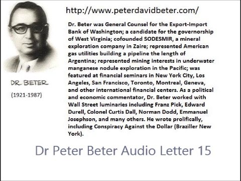 Dr Peter Beter Audio Letter 15 - August 2, 1976 - The Rockefeller Sellout of America to the Soviet Union; The Soviet strategy for Surprise Naval Attack in Nuclear War I; The Soviet Underwater Missiles