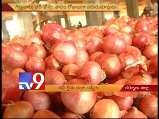 Kurnool farmers in tears as onion prices fall - Tv9