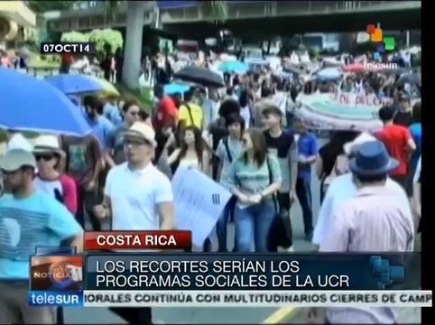 Costa Rica: estudiantes protestan contra recortes en educación