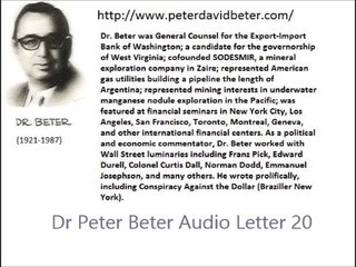 Dr Peter Beter Audio Letter 20 - January 24, 1977 - Dr Peter Beter Audio Letter 20 - January 24, 1977 - Henry Ford's; The Current Pre-War Hostilities; The Super Weapons